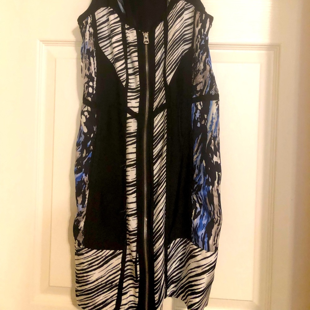 Armani exchange AX, multi color, front zipper dress, small size with pockets